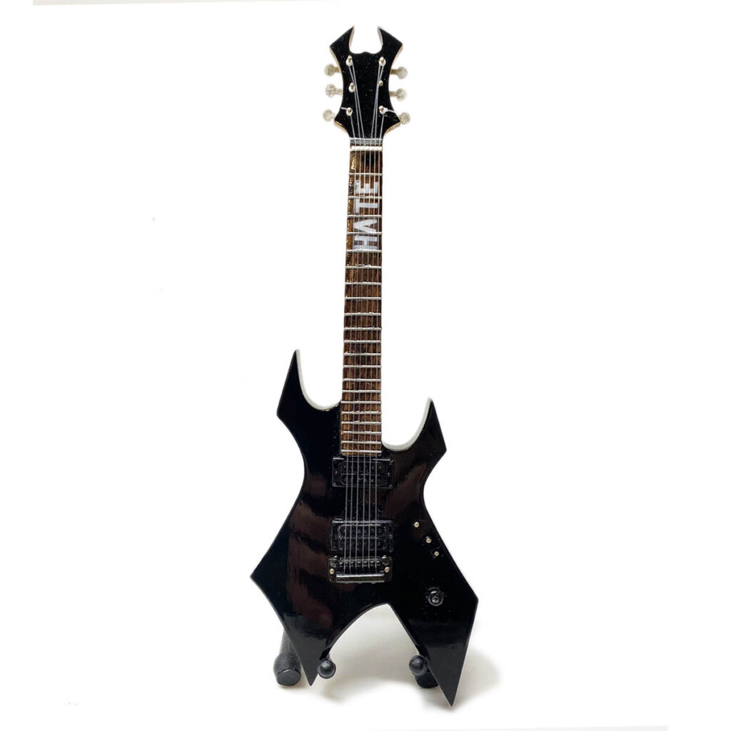 Axman Replica Chitarra In Miniatura Zakk Wylde – Martello Da Guerra 1/4 – 25 Cm In Legno, Con Supporto E Scatola – Regalo Per Musicisti