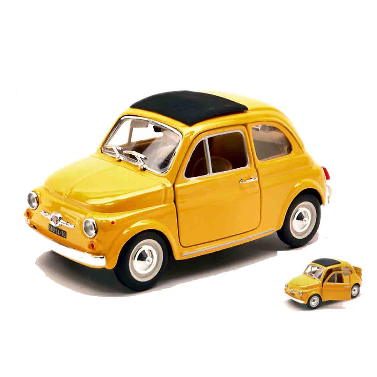 FIAT 500 F 1965 YELLOW 1:24 - BURAGO cod.BU22098Y 