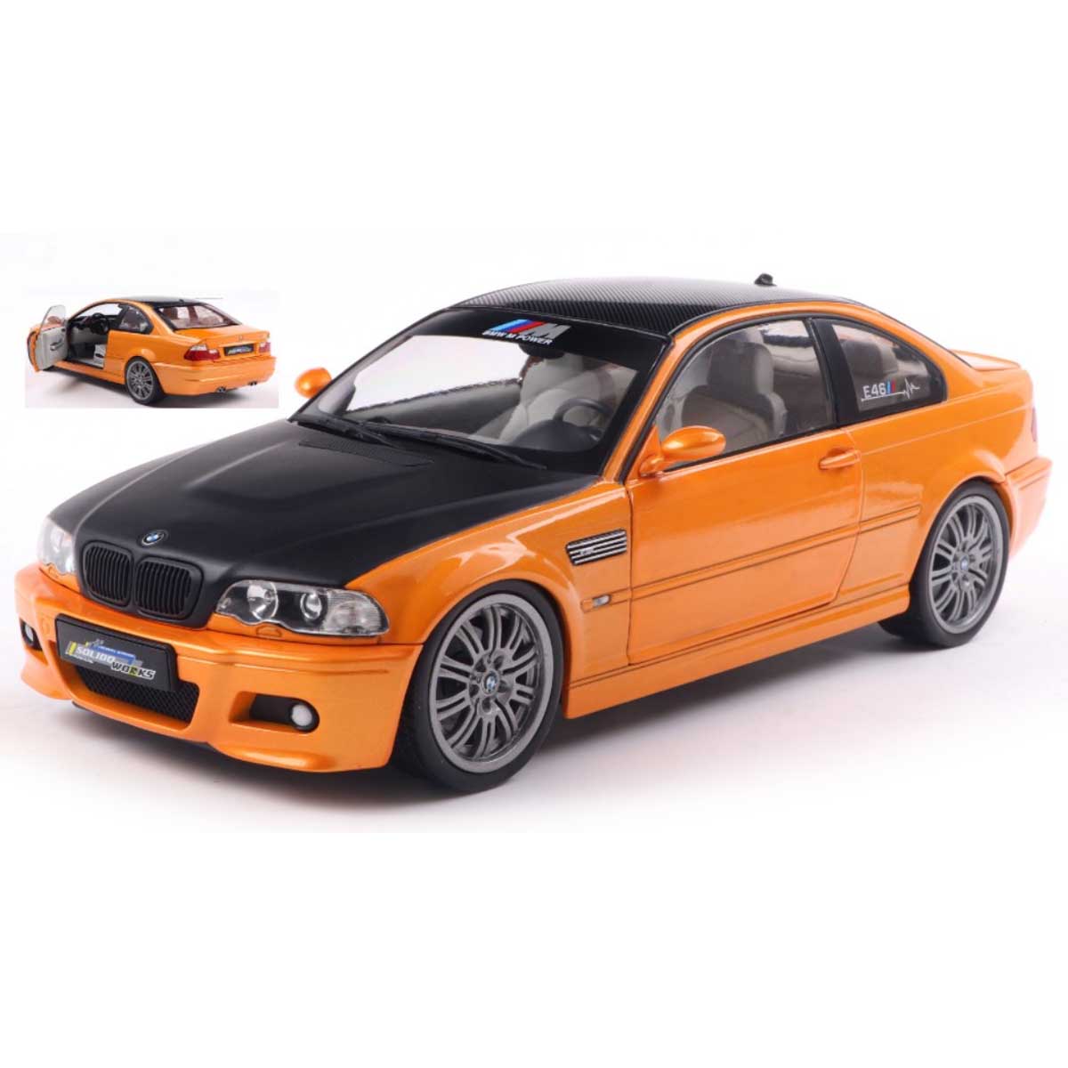 BMW E46 M3 COUPE SOLIDO WORKS 2000 Orange 1.18 - SOLIDO cod.SL1806509