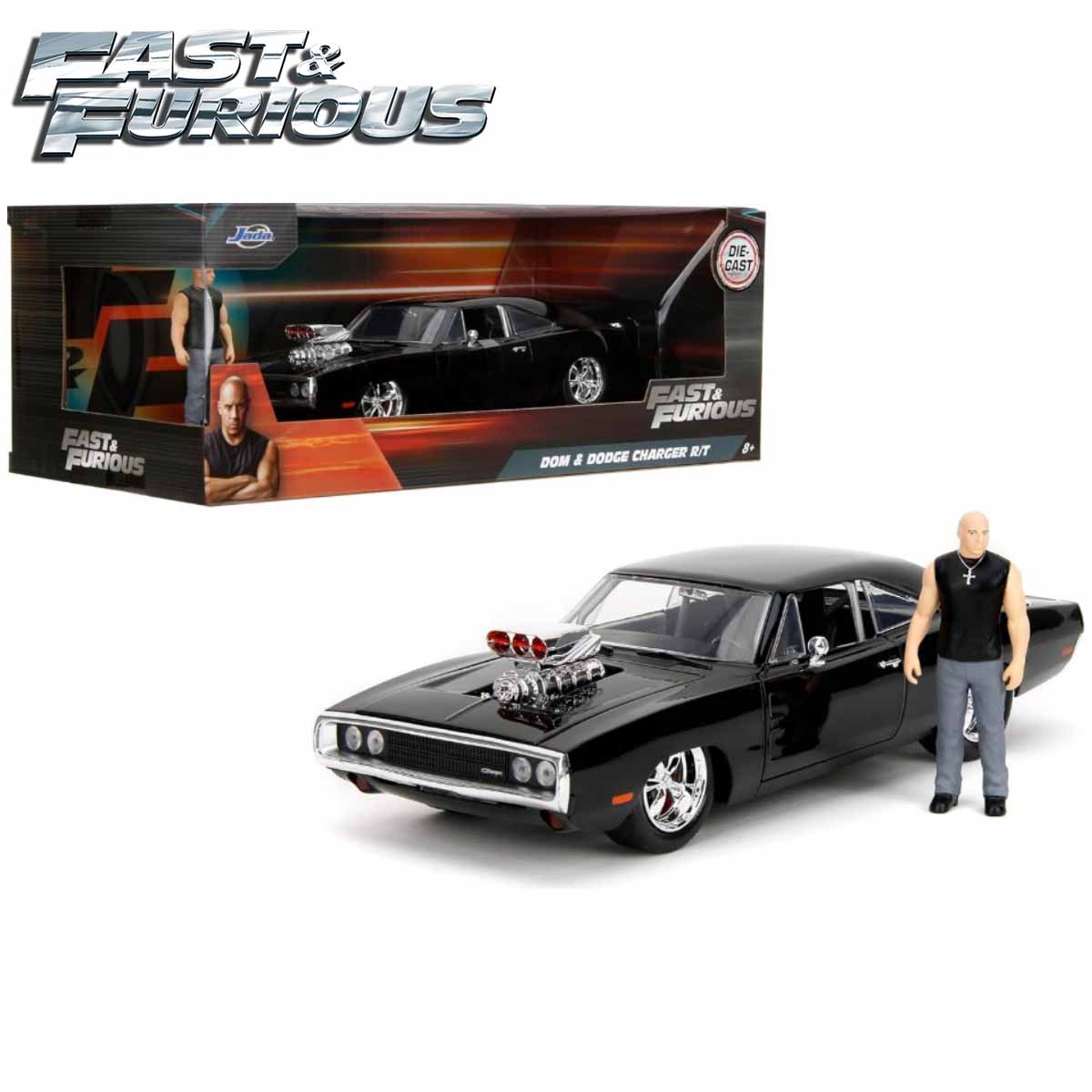 DODGE CHARGER 1970 Black 1.24 with FIGURE - FAST & FURIOUS - JADA TOYS cod.JADA35907