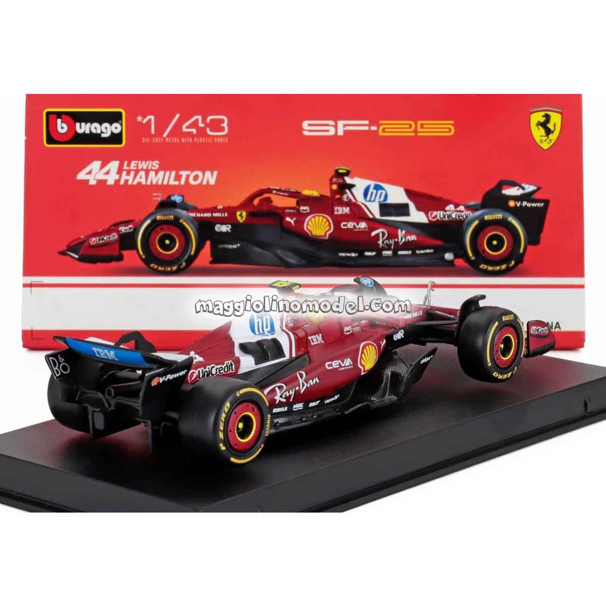 FERRARI F1 SF-25 N.44 2025 LEWIS HAMILTON 1.43 - BURAGO cod.18-36852-H 1