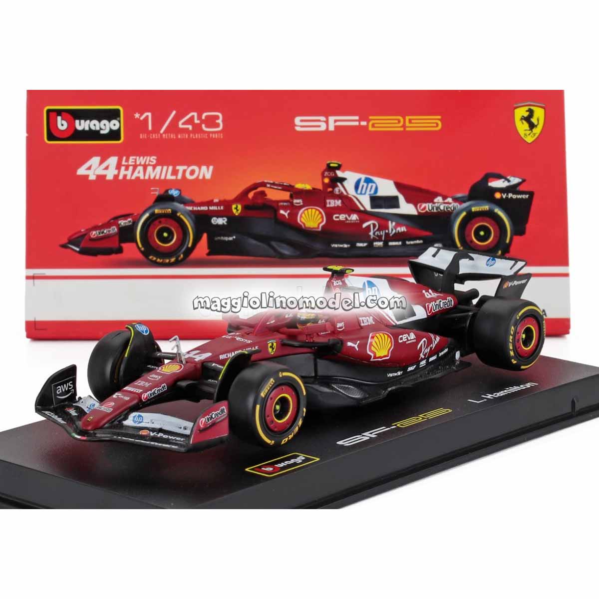 FERRARI F1 SF-25 N.44 2025 LEWIS HAMILTON 1.43 - BURAGO cod.18-36852-H