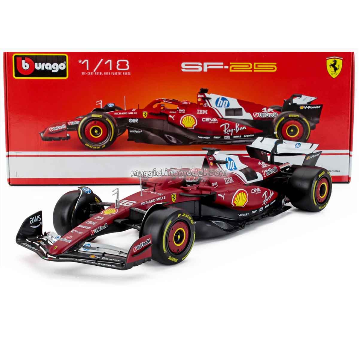 FERRARI - F1 SF-25 TEAM SCUDERIA FERRARI N 16 SEASON 2025 Charle Leclerc 1.18 - BURAGO cod.16816-L