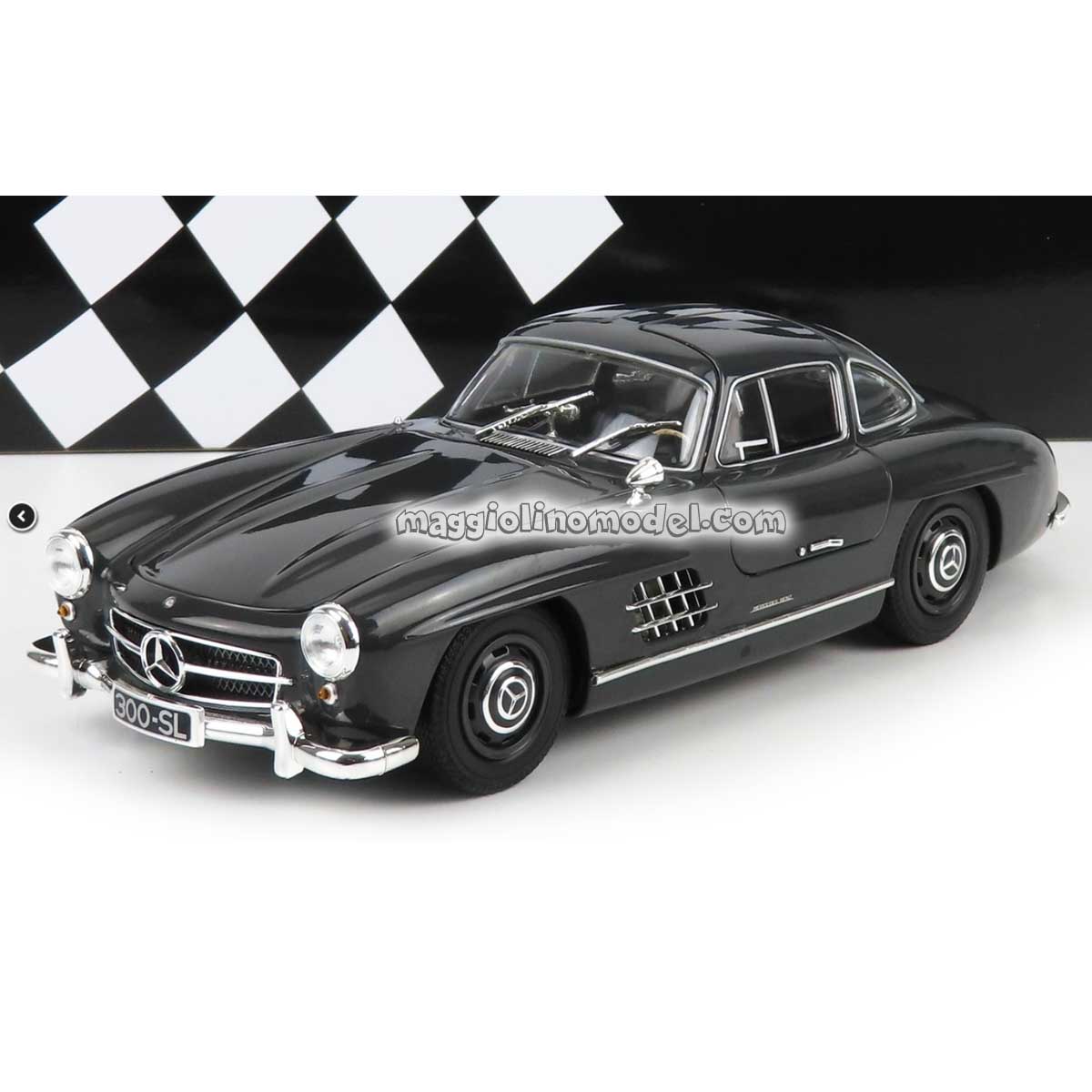 MERCEDES BENZ 300SL COUPE (W198) 1955 Dark Grey 1.18 - MINICHAMPS Cod.110037219