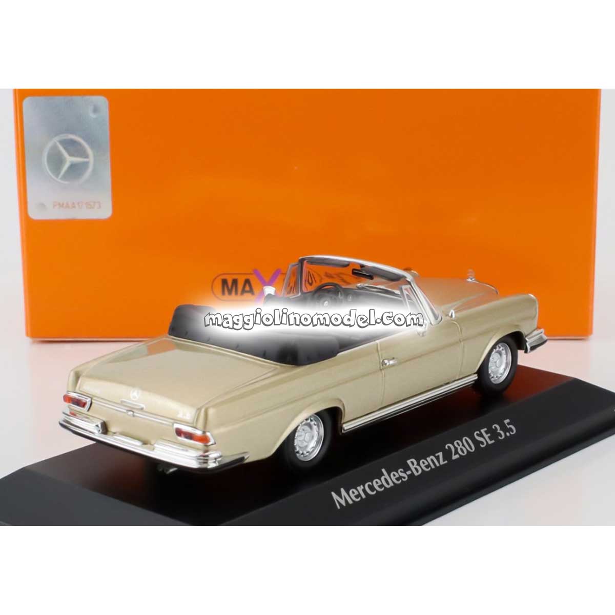 MERCEDES BENZ S-CLASS 280SE 3.5 (W111) Cabriolet 1970 Gold 1.43 - MINICHAMPS cod.940038130 1