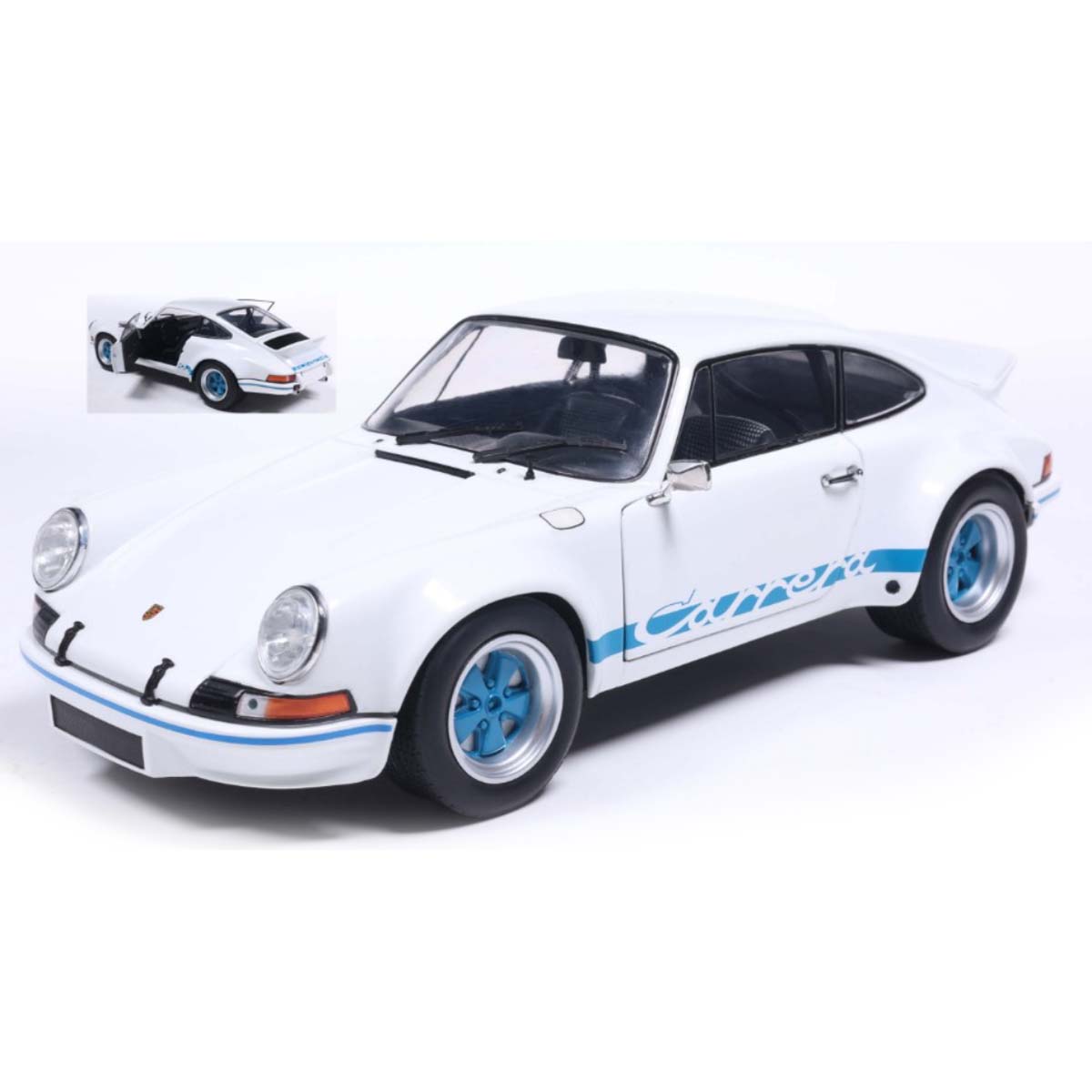 PORSCHE 911 RSR 1973 White-Blue Carrera Stripes 1.18 - SOLIDO cod.SL1801119