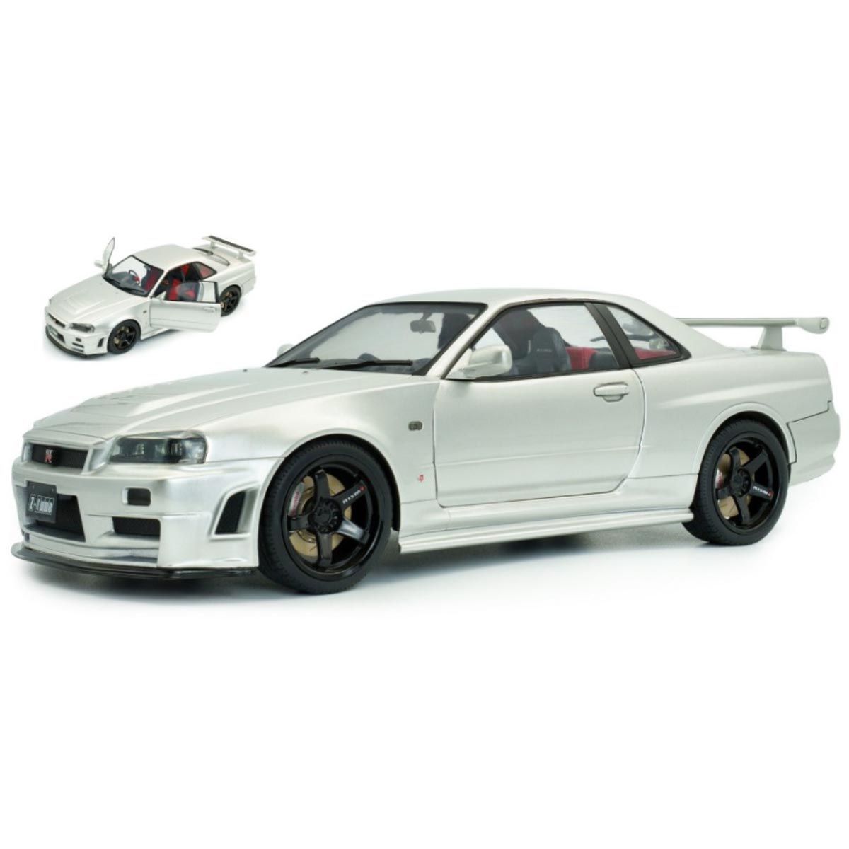 NISSAN SKYLINE (R34) GT-R Z TUNE 1999 Silver 1.18 - SOLIDO cod.SL1804312