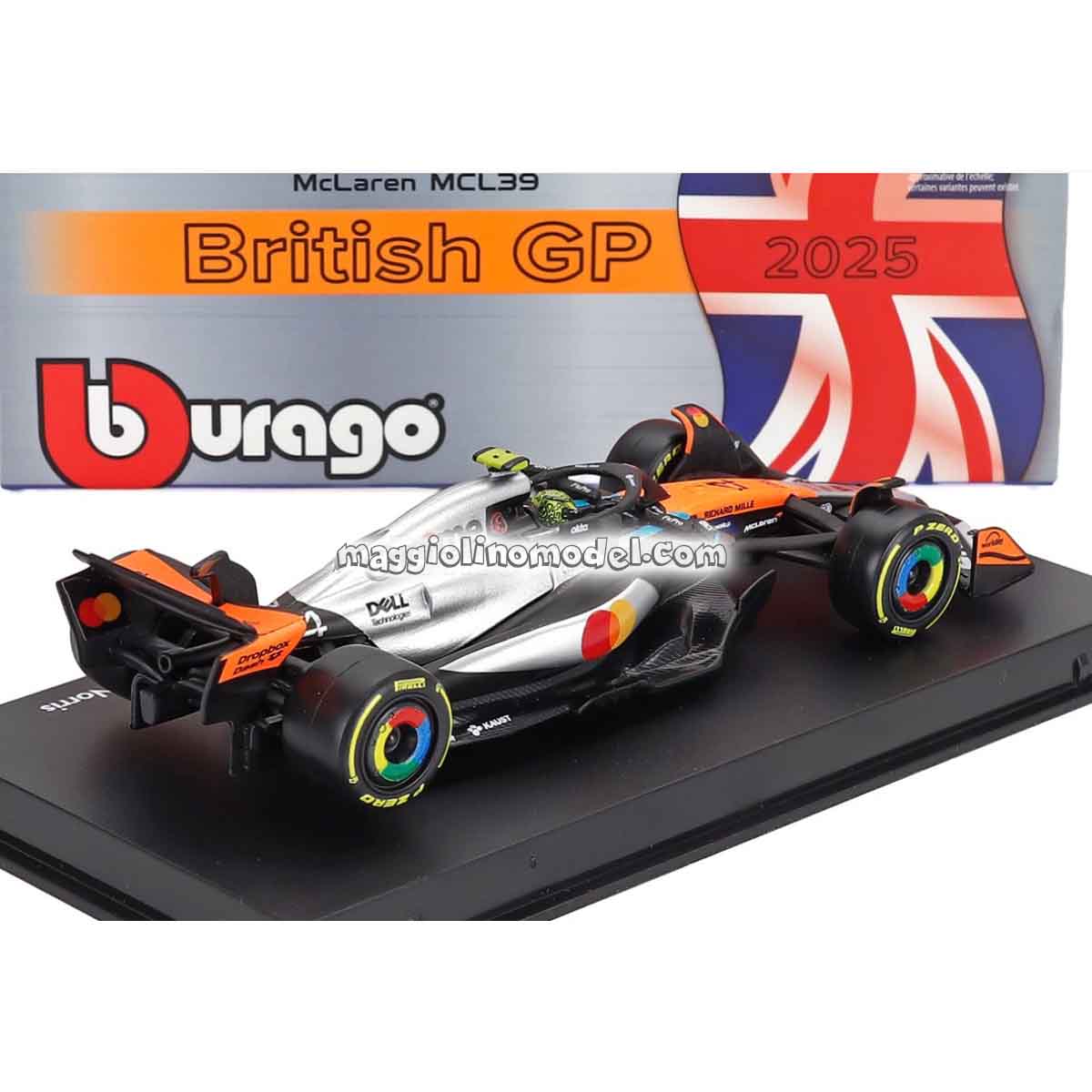 MCLAREN N.4 World Champion Winner SILVERSTONE BRITISH GP 2025 Lando Norris - BURAGO cod.38249-SILVERSTONE-4 2