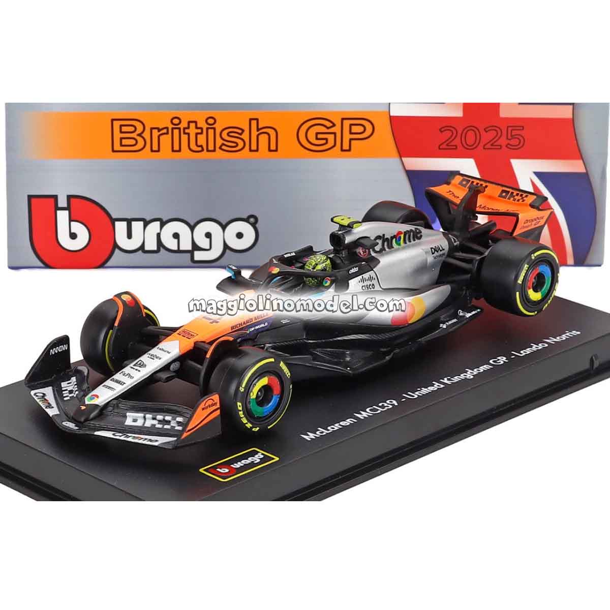 MCLAREN N.4 World Champion Winner SILVERSTONE BRITISH GP 2025 Lando Norris - BURAGO cod.38249-SILVERSTONE-4