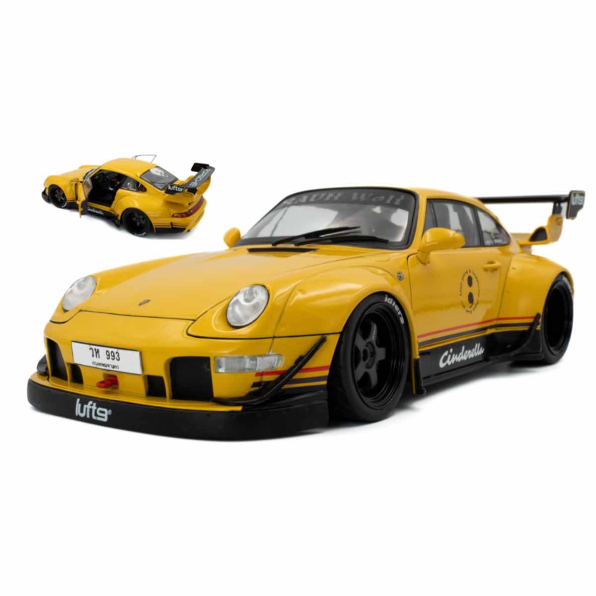 PORSCHE 911 (993) RWB BODYKIT 2020 Cinderella Yellow 1.18 - SOLIDO cod.SL1808507