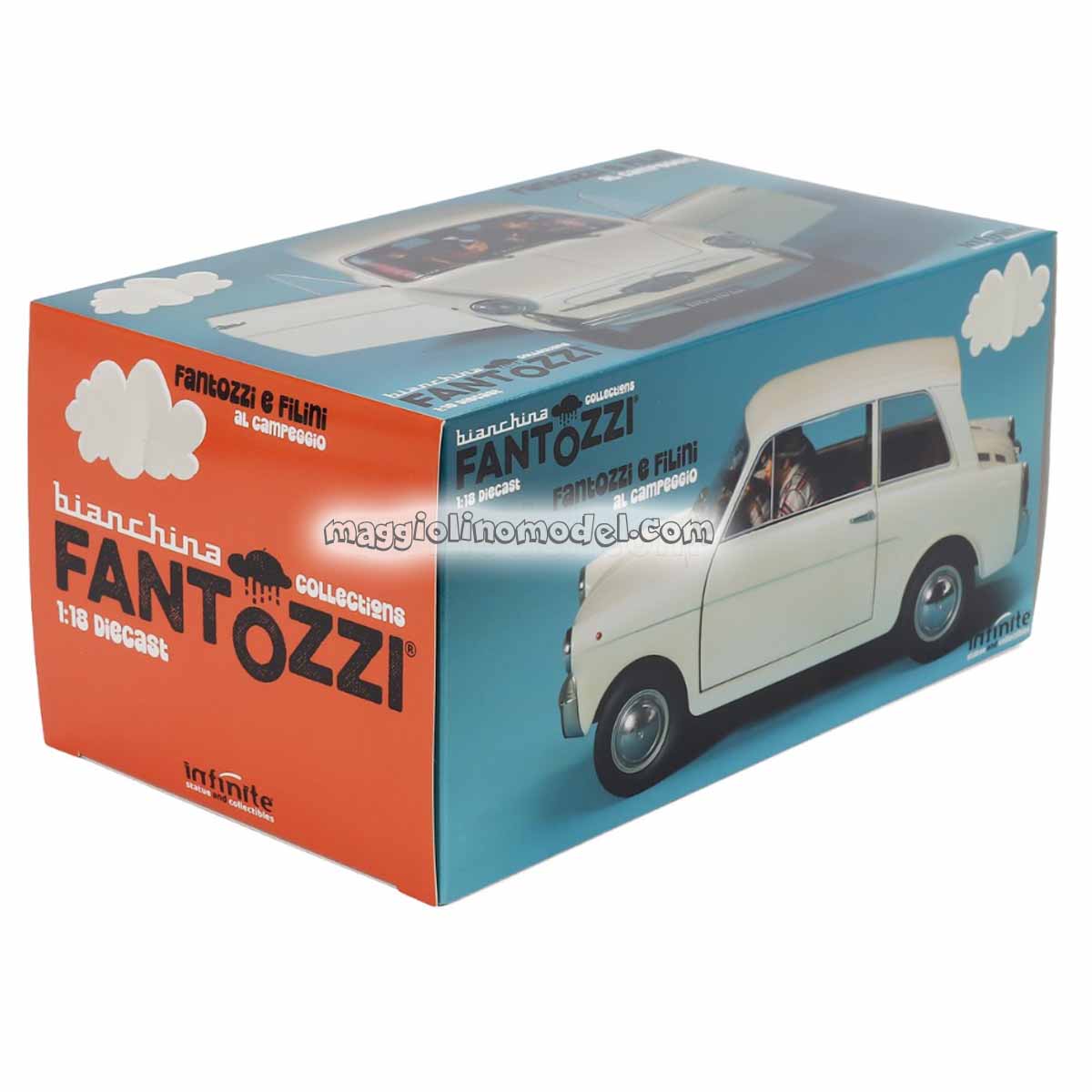 AUTOBIANCHI BIANCHINA 4 POSTI con Fantozzi e Filini Bianca 1.18 - FANTOZZI SUBISCE ANCORA (1983) - CLC-MODELS cod.110733 3