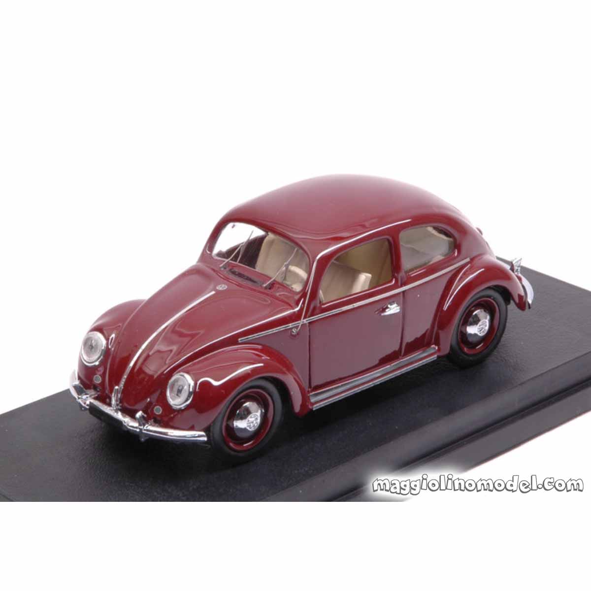 VOLKSWAGEN BEETLE 1200 DE LUXE 1953 Red Bordeaux 1.43 - RIO cod.RIO4565